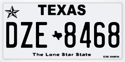 TX license plate DZE8468