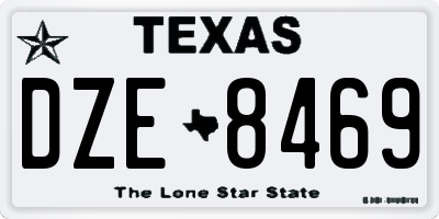 TX license plate DZE8469