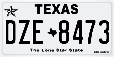 TX license plate DZE8473