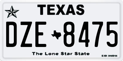 TX license plate DZE8475