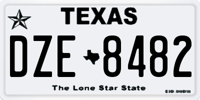 TX license plate DZE8482