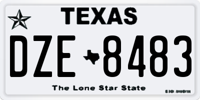 TX license plate DZE8483