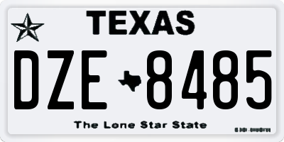 TX license plate DZE8485