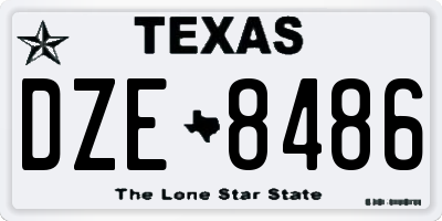 TX license plate DZE8486