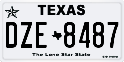 TX license plate DZE8487