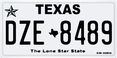 TX license plate DZE8489