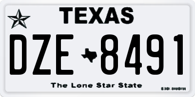 TX license plate DZE8491