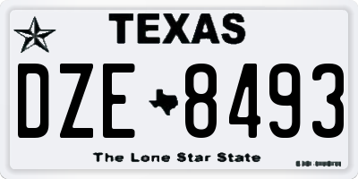 TX license plate DZE8493