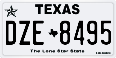 TX license plate DZE8495
