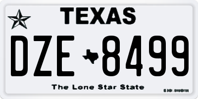 TX license plate DZE8499