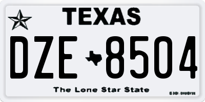 TX license plate DZE8504