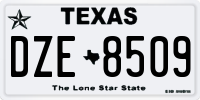 TX license plate DZE8509