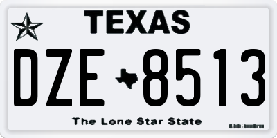 TX license plate DZE8513
