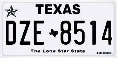 TX license plate DZE8514