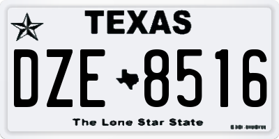TX license plate DZE8516