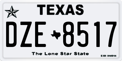 TX license plate DZE8517