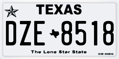 TX license plate DZE8518