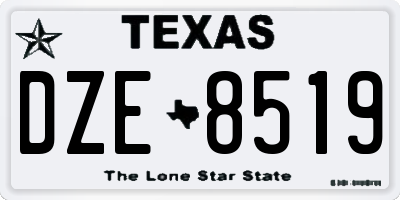 TX license plate DZE8519