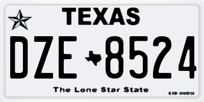 TX license plate DZE8524