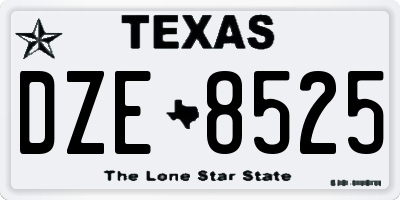 TX license plate DZE8525