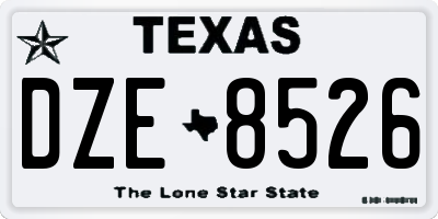 TX license plate DZE8526
