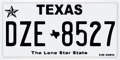 TX license plate DZE8527