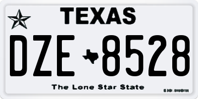 TX license plate DZE8528