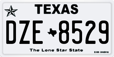 TX license plate DZE8529