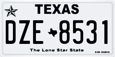 TX license plate DZE8531