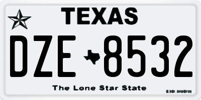 TX license plate DZE8532