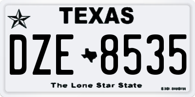 TX license plate DZE8535