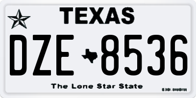 TX license plate DZE8536