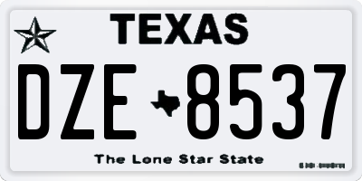 TX license plate DZE8537
