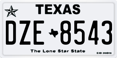 TX license plate DZE8543