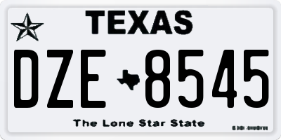 TX license plate DZE8545