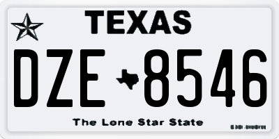 TX license plate DZE8546