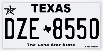 TX license plate DZE8550