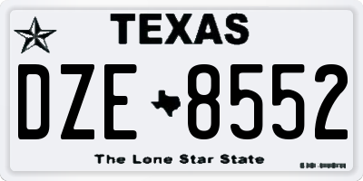 TX license plate DZE8552