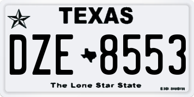 TX license plate DZE8553