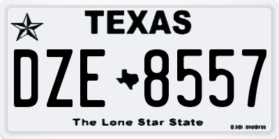 TX license plate DZE8557