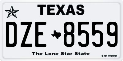 TX license plate DZE8559
