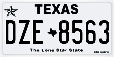 TX license plate DZE8563