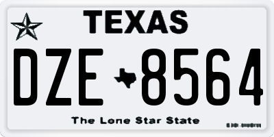 TX license plate DZE8564