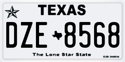 TX license plate DZE8568