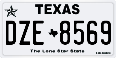 TX license plate DZE8569