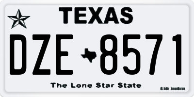 TX license plate DZE8571