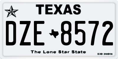 TX license plate DZE8572