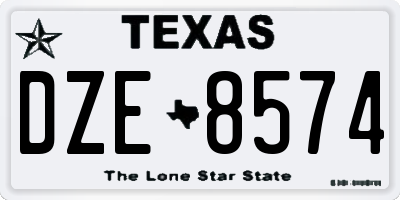 TX license plate DZE8574