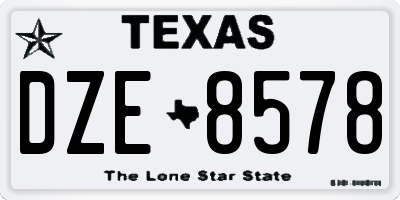 TX license plate DZE8578