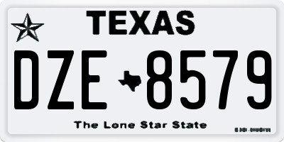 TX license plate DZE8579